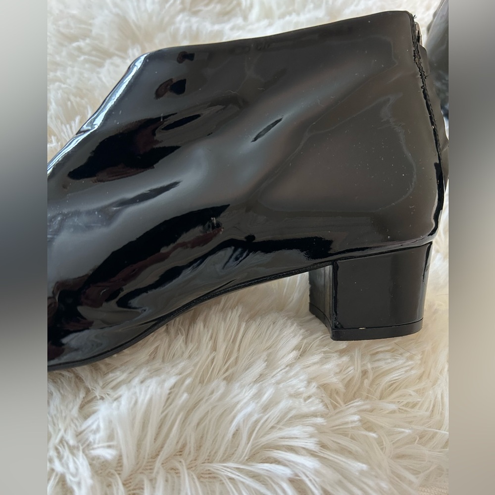 Black Patent Leather Ankle Boots Size 8 - Picture 7 of 9